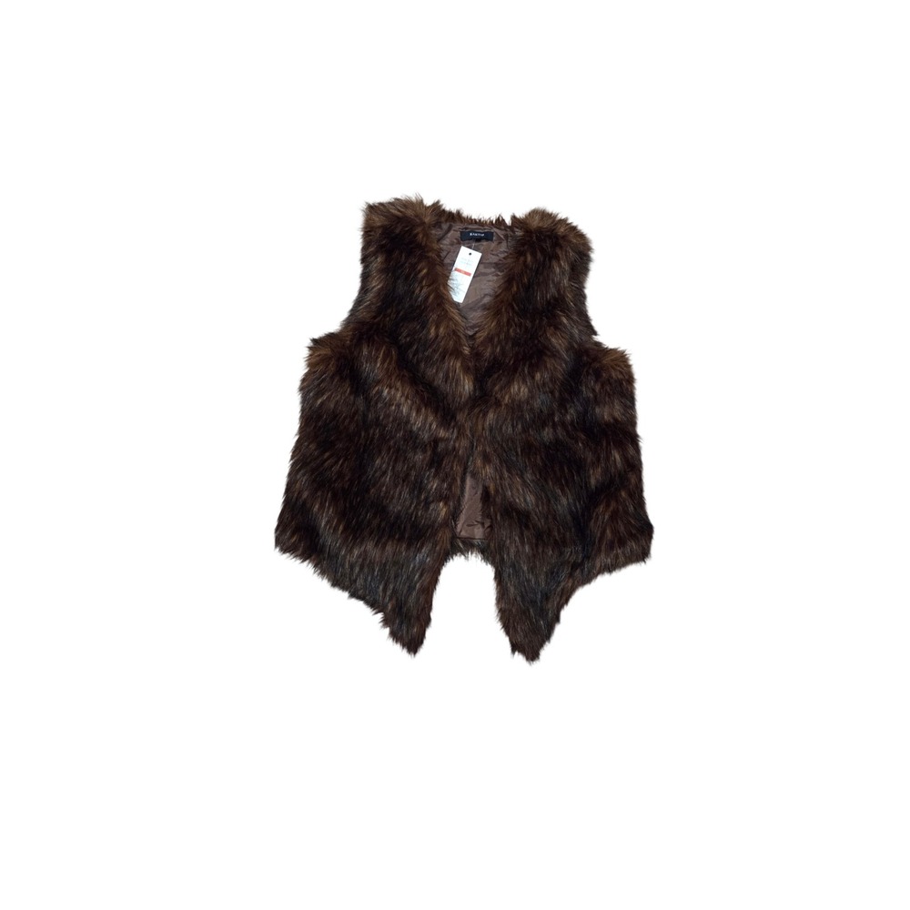 KAKTUS Womens Brown Faux Fur Vest‎ XL Style 19377